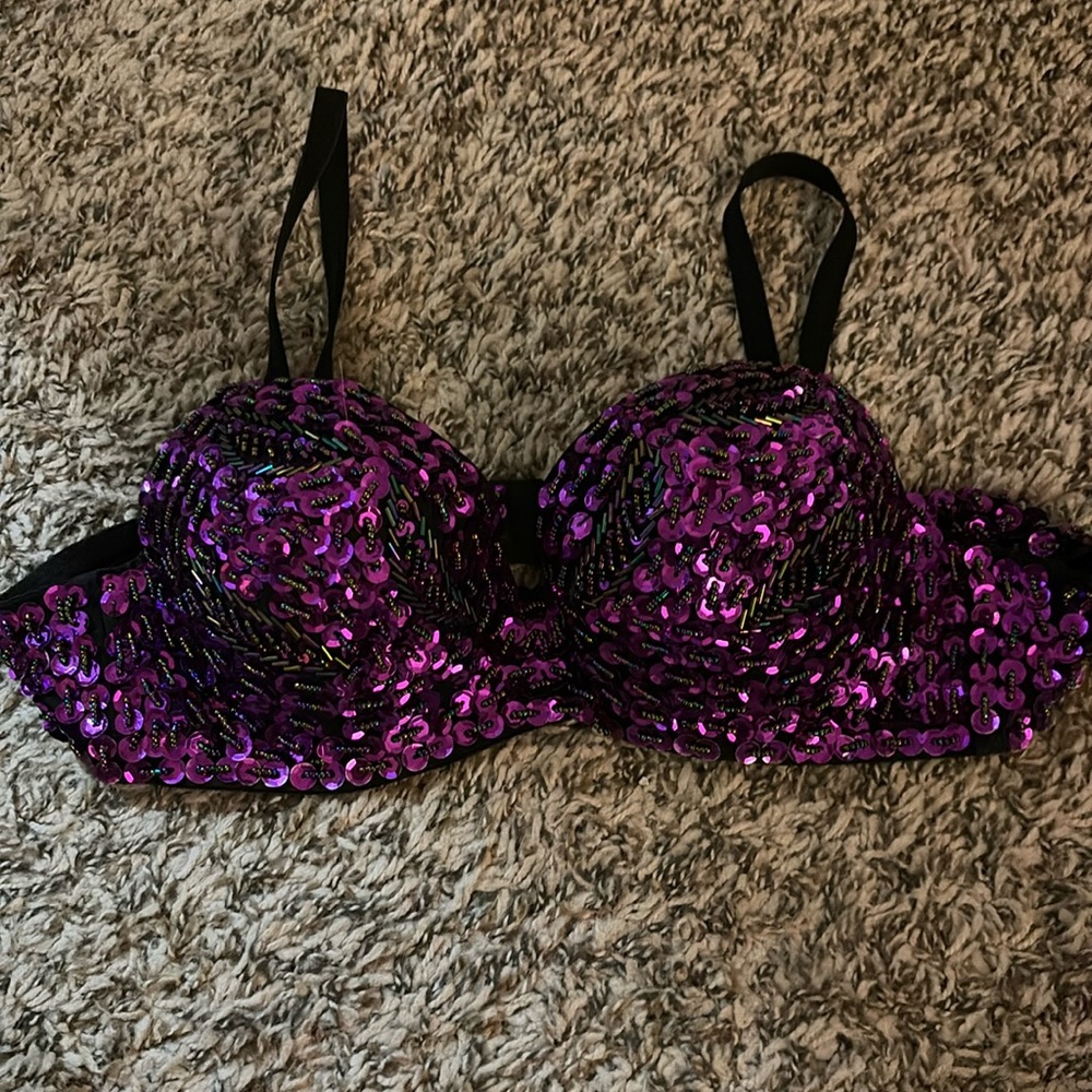 IHeartRaves Sequin Bra